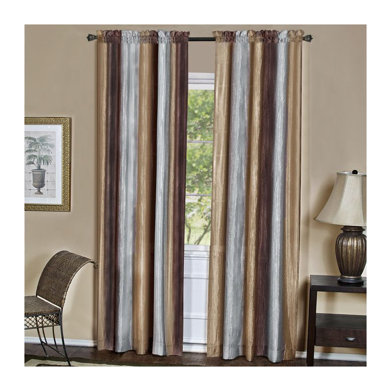 Aldreda Semi Sheer Curtain Single Panel, 50"W x 63"L, Chocolate