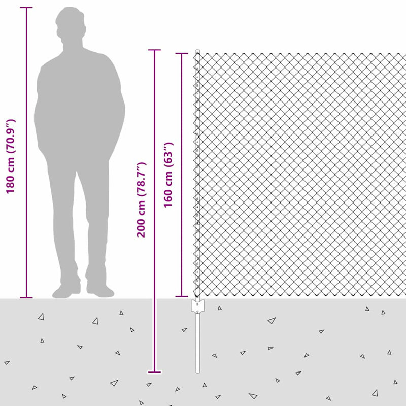 Vidaxl Fence With Posts Steel, Green, 160cm H x 1000cm W x 2.7cm D