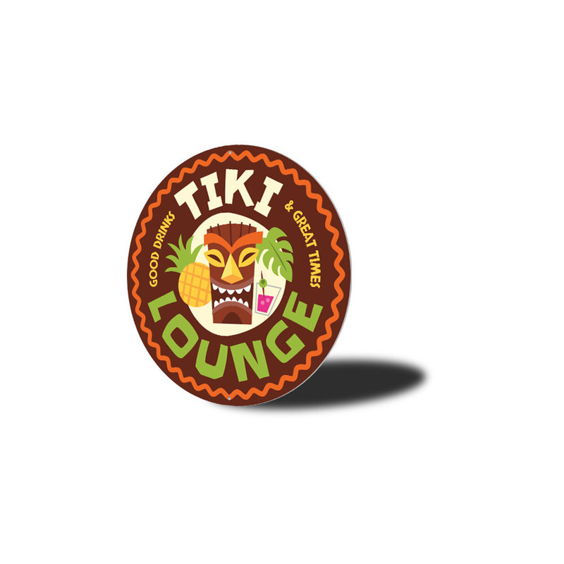 Plaque Tiki, H 18 po x l 18 po x P 0,06 po
