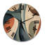 Horloge murale surdimensionnée en bois bleu et orange-962002925