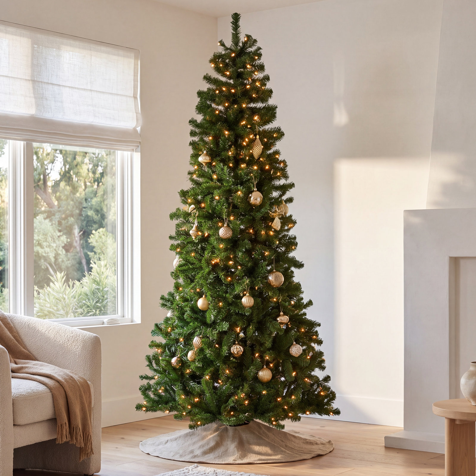 Frosted 7' Pre-Lit Spruce Christmas Tree