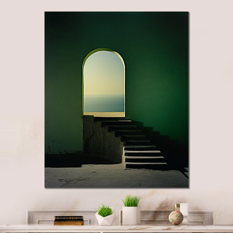 "Photographie de l'islam vert" sur métal, H 32 po x l 16 po x P 1 po