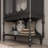 Black Solid wood Rectangular Console Table-410347521