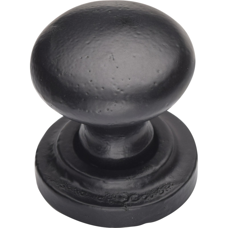 Bouton d'armoire rond rose, Noir mat, 1.25