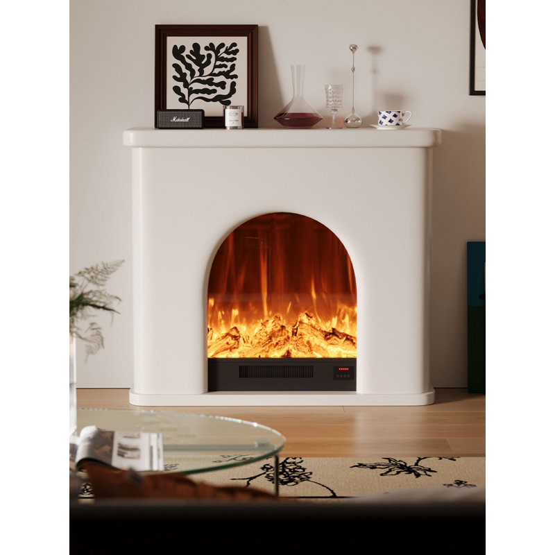 French-style household simulated fire decorative electric fireplace cabinet, 37.4" H x 54.33" W x 11.81" D