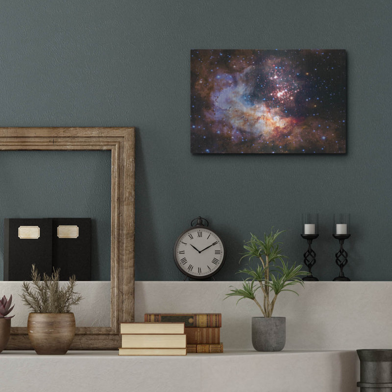 Télescope céleste Hubble, art mural en métal, H 12 po x l 16 po