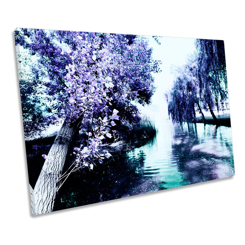 Purple Blossom Landscape Floral - Wrapped Canvas Art Prints, 91.4cm H x 137.2cm W