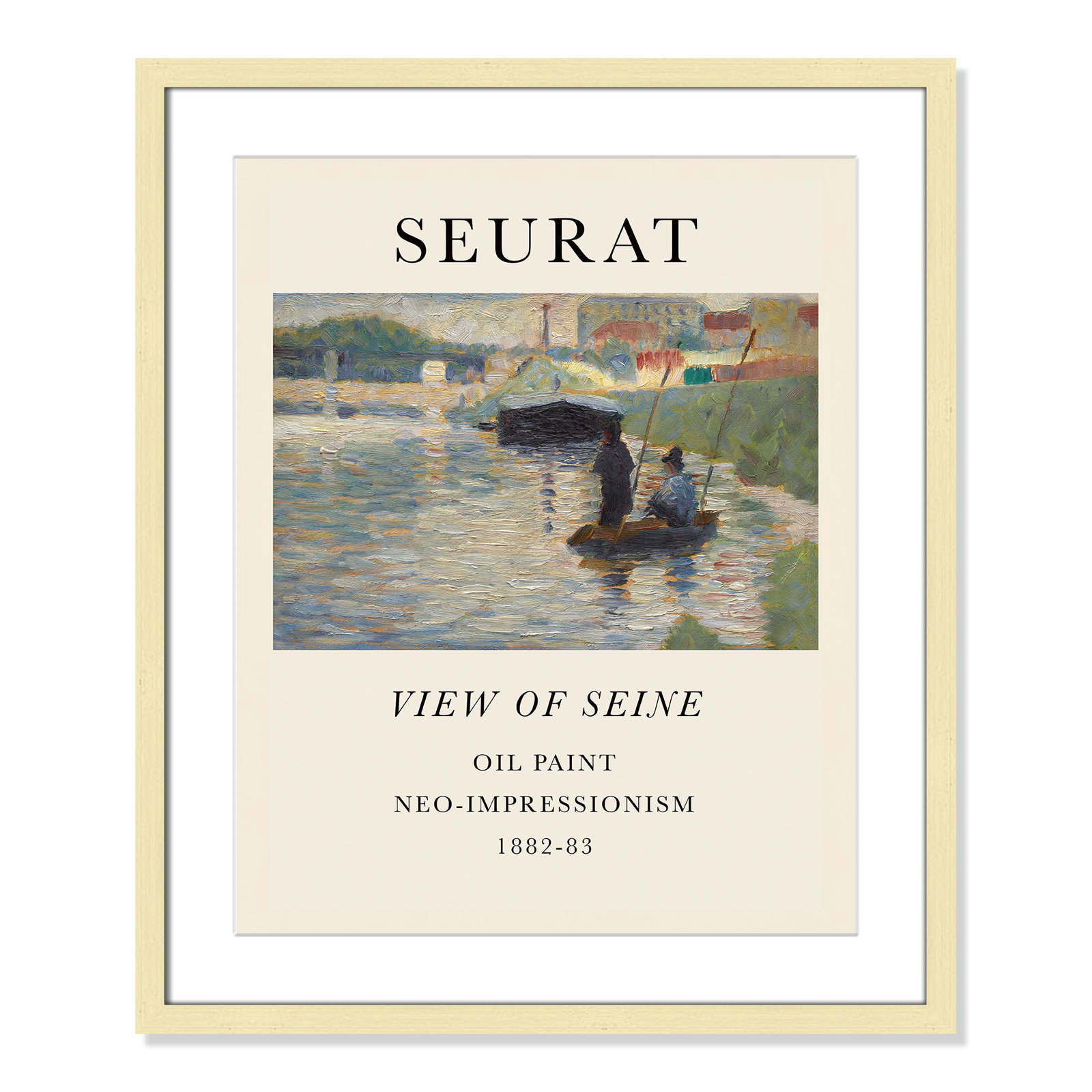Old Masters Collection "View of Seine" Print, Gold Single Picture Frame, Yes, 25.5" H x 21.5" W x 1.25" D