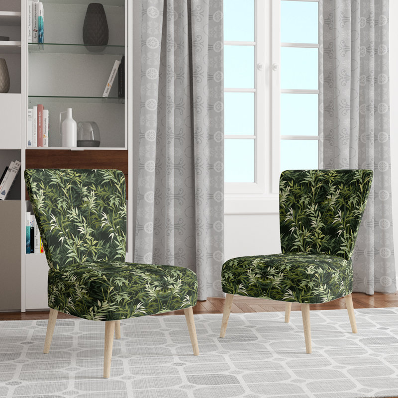 Chaise d'appoint rembourrée Green Floral