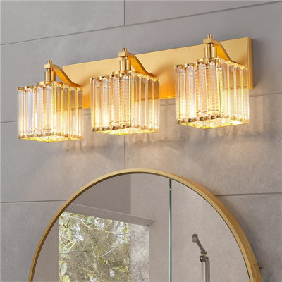 2/3 Light Dimmable Vanity Light With Crystal Shade