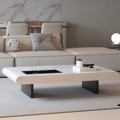 Modern simple floating marble coffee table