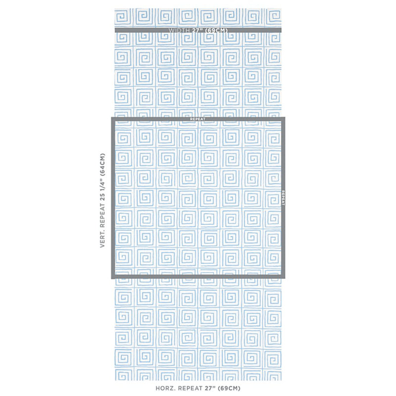 Schumacher x Cristina Buckley Trousdale Wallpaper, Aqua
