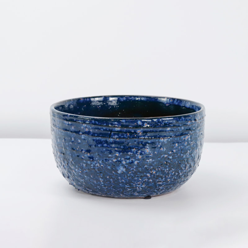 Petits pots de fleurs en céramique émaillée Pebble Beach Bowls (lot de 6) - Intérieur/Extérieur