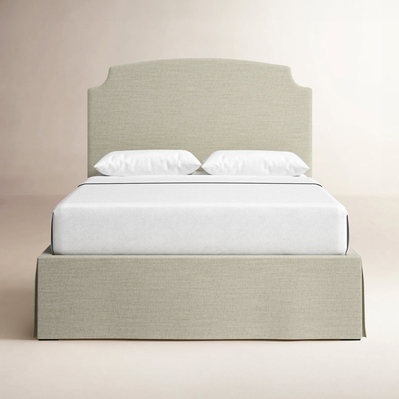 Dowling Upholstered Platform Bed, King, Cream