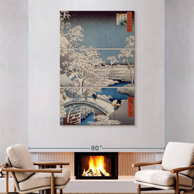 Lilie, le pont de Taiko et la colline Yashi à Meguro, H 74 po x l 48 po