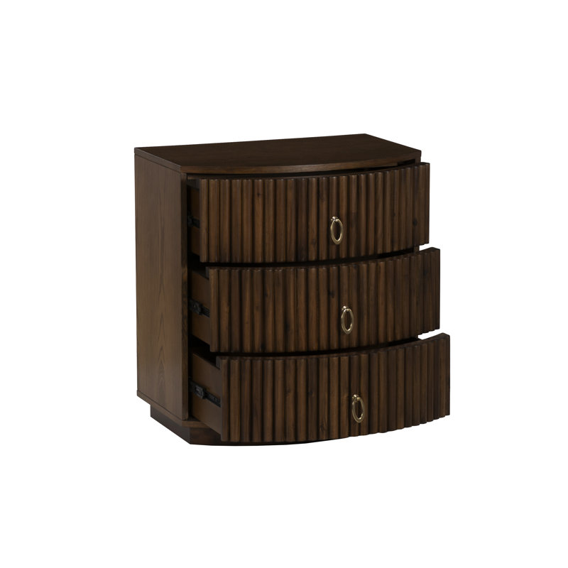 Chantel 3 Drawer Nightstand White, Brown