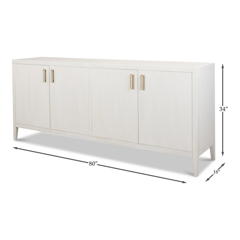 Cortina 80'' White Contemporary Sideboard with Adjustable Shelves
