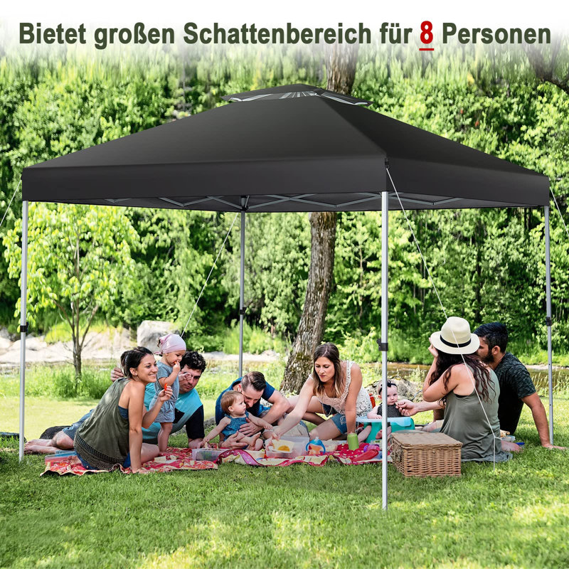 Veasley 3.1m x 3.1m Metal Pop-up Gazebo, Black