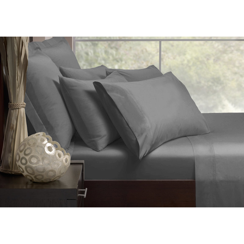 Ensemble de draps, Gris anthracite, Très grand