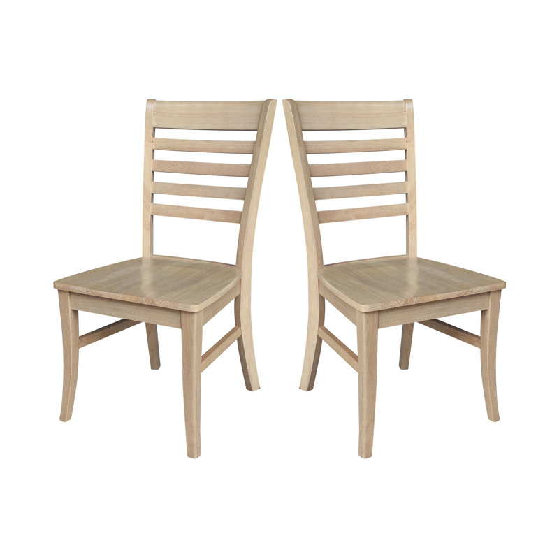 Sardinia Solid Wood Ladder Back Side Chair, Honey