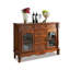 Buffet brun en bois massif et verre-1961075308
