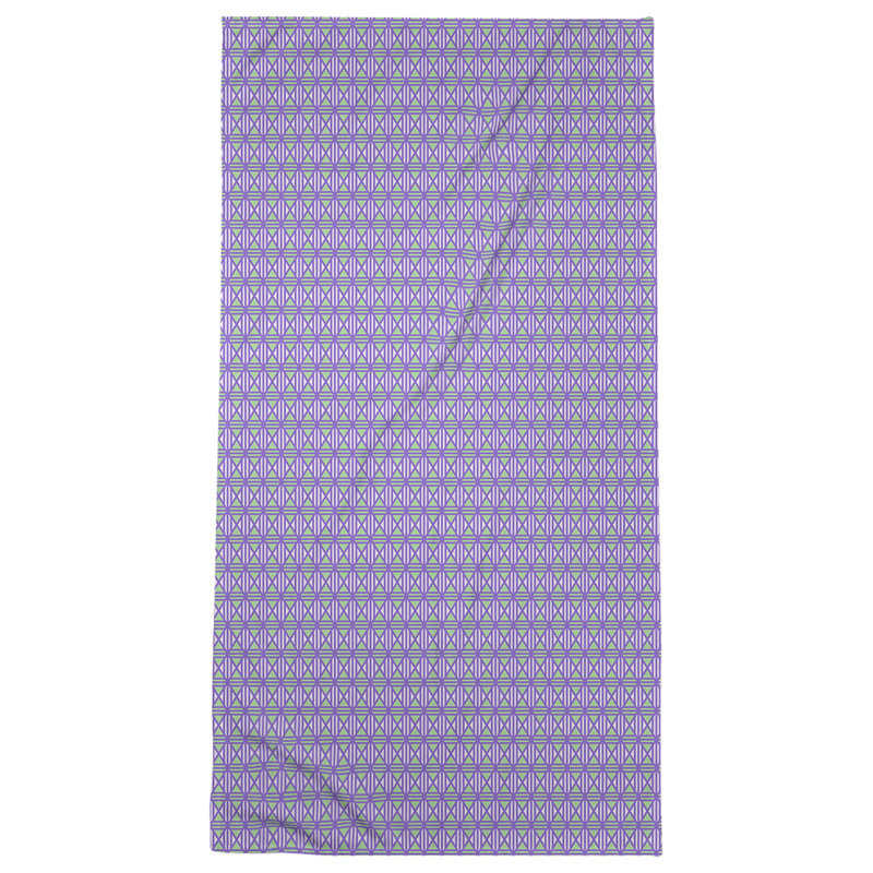 Serviette de bain à losanges, Mauve/vert