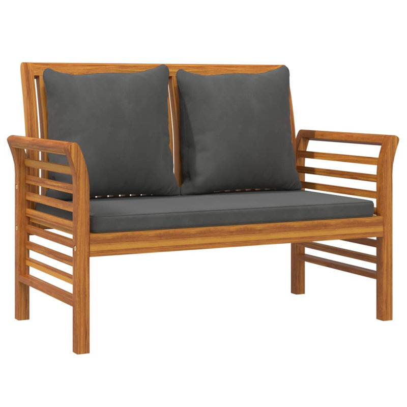 VidaXL 2-Piece Garden Lounge Set with Dark Grey Cushions, Solid Wood