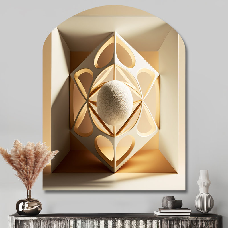 Monochromes géométriques sacrées I - art mural moderne de forme arche Mid-Century, H 43 po x l 33 po