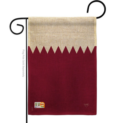 En toile jute 2 côtés 18,5 x 13 po qatar drapeau de jardin