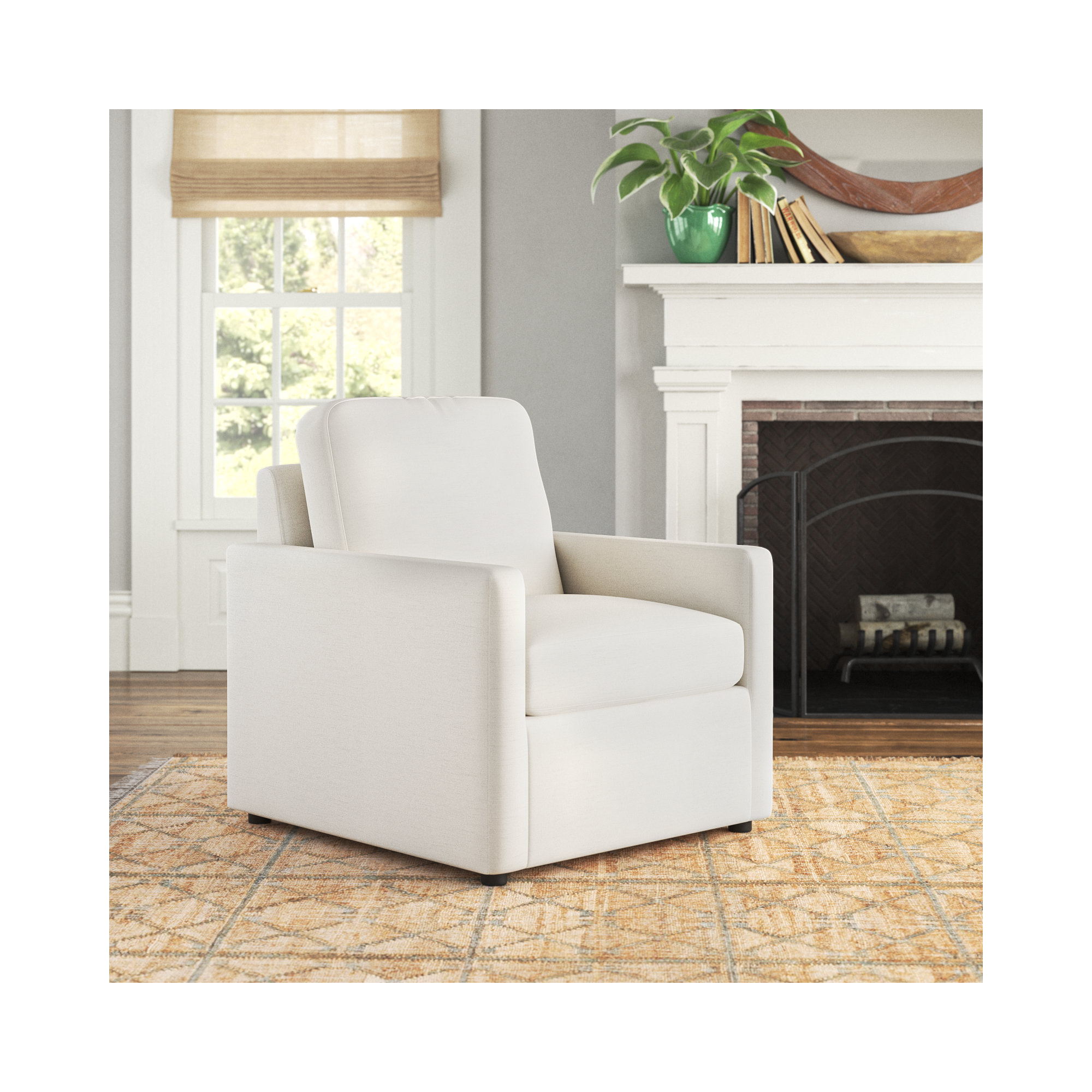 Savannah Upholstered Armchair, Nomad Snow Crypton® Chenille
