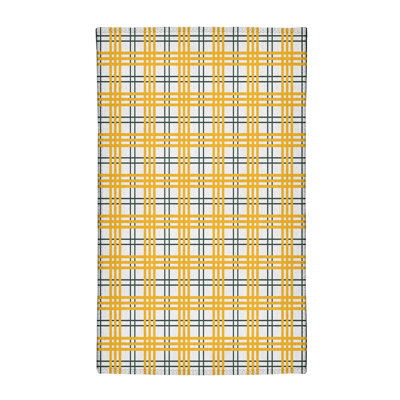 Tapis jaune / blanc à carreaux