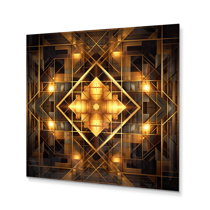 «Sharp Gold and Black Geometric Wonders» sur, H 36 po x l 36 po