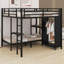 Lit superposé en métal avec garde-robe et bureau pliable