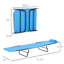Chaise longue bleue pliable avec dossier inclinable et siège en filet pour piscine