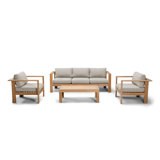 Ando 4 Piece Teak Sofa Seating Group with Sunbrella Cushions