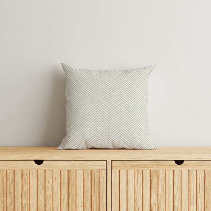 Chevron Groove Throw Pillow, 18"H x 18"W, Light Green