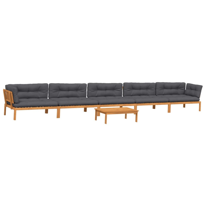 Ensemble de canapé de patio avec coussins 6 pièces Vidaxl