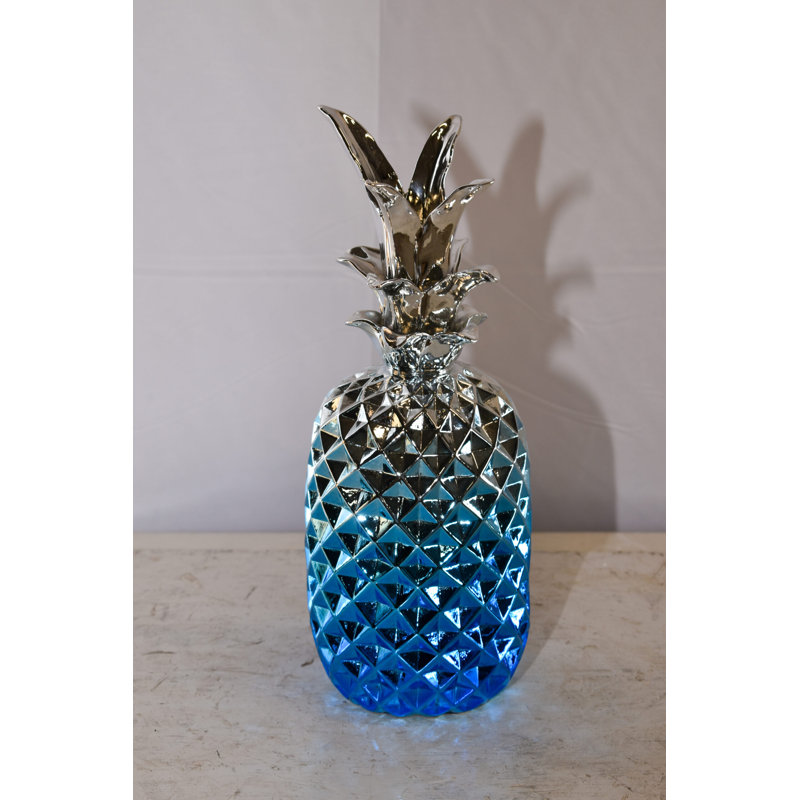 Statue en résine ananas bleu et abstrait Arkeria