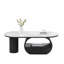 Table basse moderne moderne ultrabrillante avec pieds en bois durables et beaucoup de rangement, parfaite pour les petits espaces.