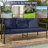 Outdoor Aluminum Frame Wicker 3 Seat Sofa  With Cushions-1594290681