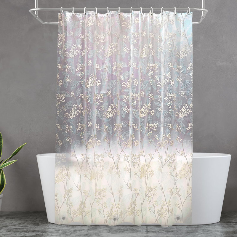 Rideau de douche PEVA, rideau de douche hydrofuge de qualité supérieure avec 3 poids magnétiques pour cabine de douche, baignoire