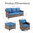 Tya 5 - Person Outdoor Conversation Furniture Set Seating Group With Cushions And Ottomans-546234521