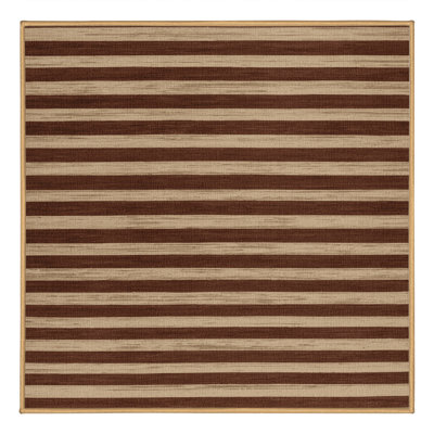 Machine Washable Horizontal Stripes Brown Area Rug