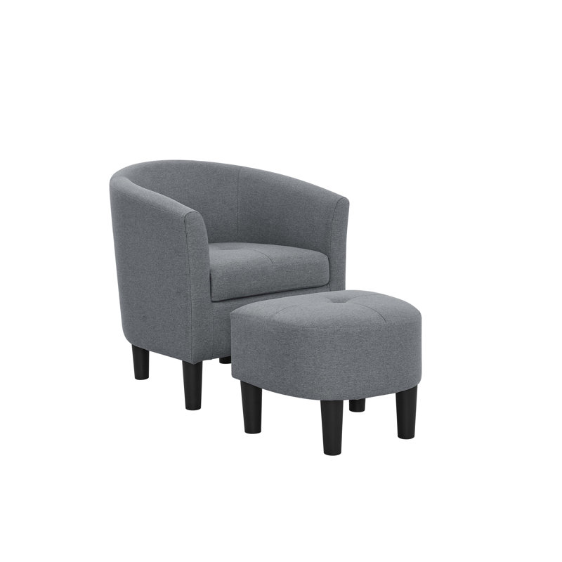 Fauteuil demi-tonneau en polyester avec repose-pieds de 25,5 po de largeur Moss