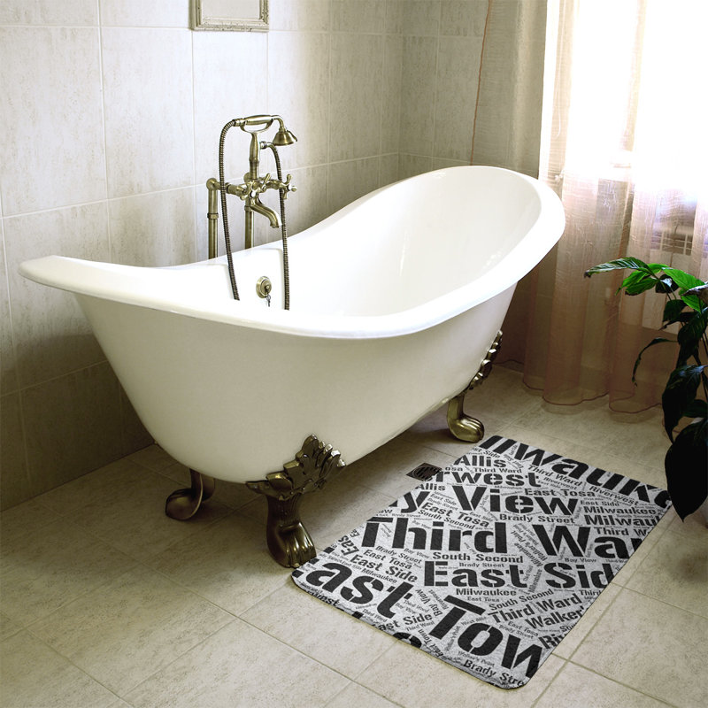 Milwaukee Memory Foam Non-Slip Bath Rug, Medium, Black