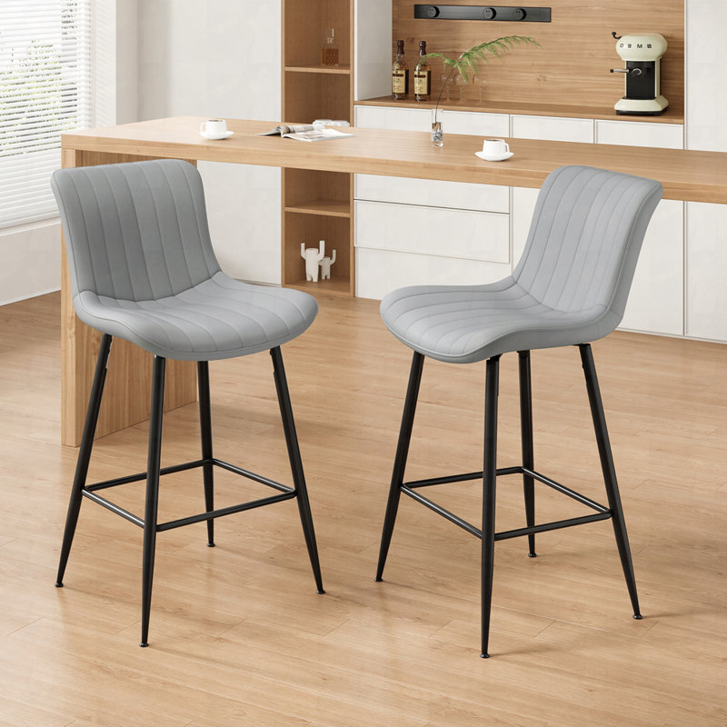Ensemble de 2 tabourets de comptoir, Gris