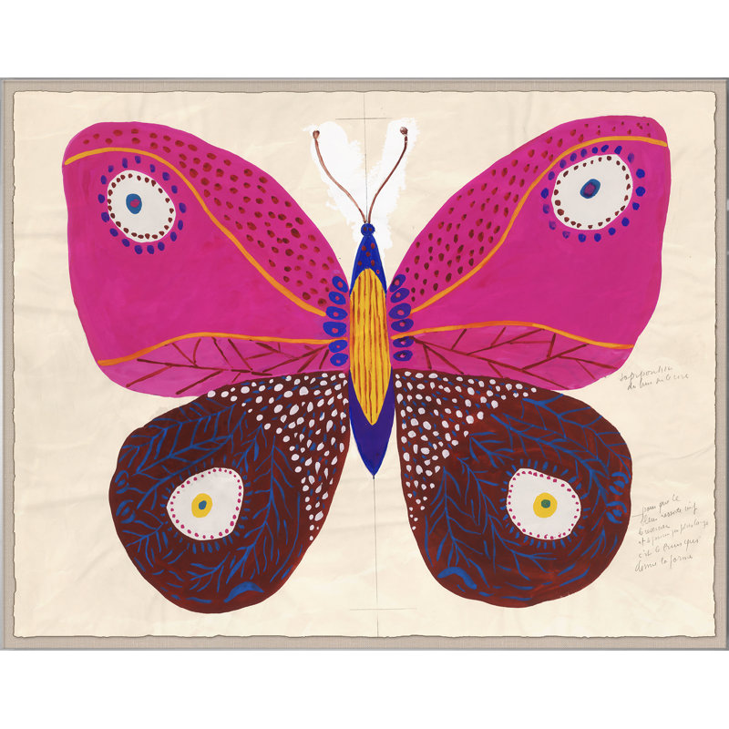 Butterfly Pink Print by Paule Marrot, Framed Print, 44" H x 56" W, Acrylic Box