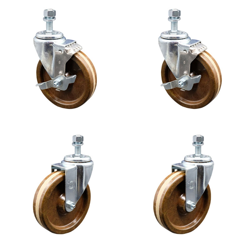 Temp Phenolic Wheel Swivel ½ Inch Threaded Stem Caster SCC