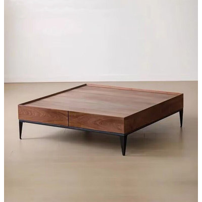 Modern minimalist black walnut solid wood coffee table