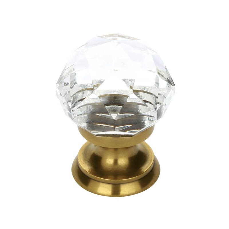 Crystal Round Knob, French Antique, 1.25"